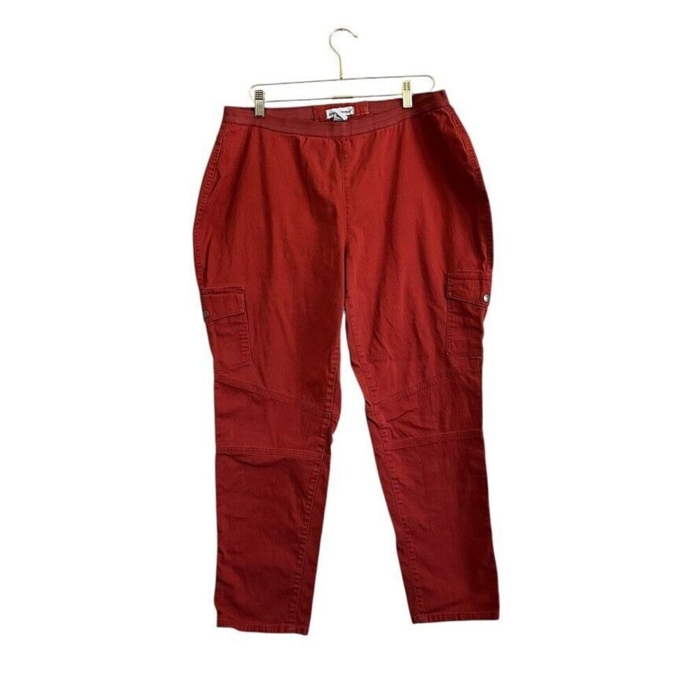 JESSICA‎ LONDON Women's Plus Size 18 Rust Orange Pull On Cargo Pants Casual